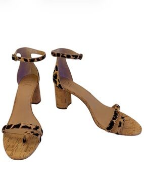 INC International Concepts Leopard Print Cork Heels Size 8 1/2